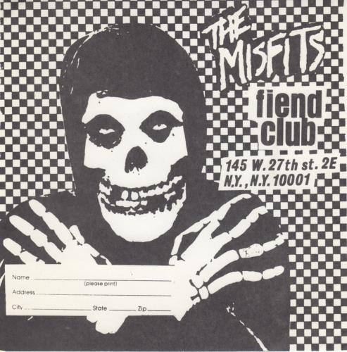 状態悪いですTAZ Misfits 1996 限定ポスター サイン入り Misfits Horror Business - Yellow Vinyl - p/s + Inserts US 7